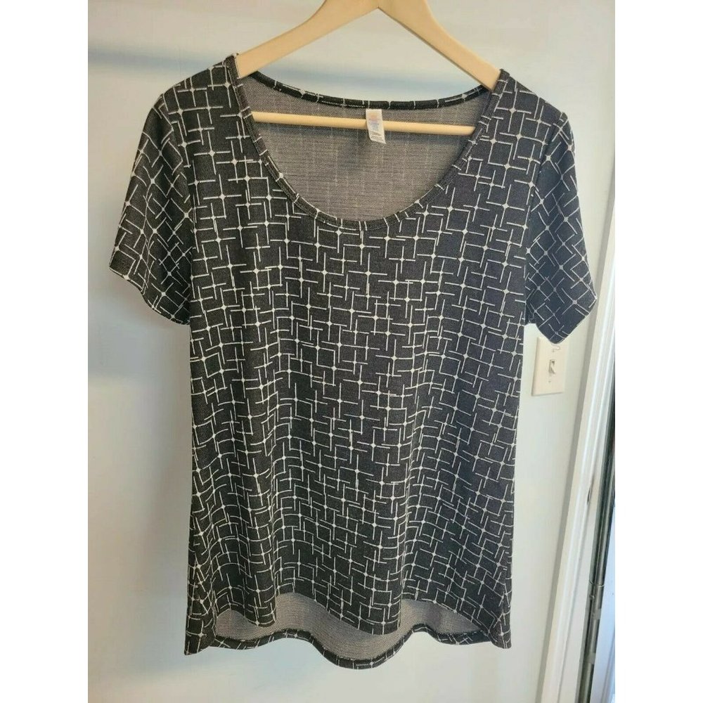 LuLaRoe Classic T Size M Black W/ White Crosses